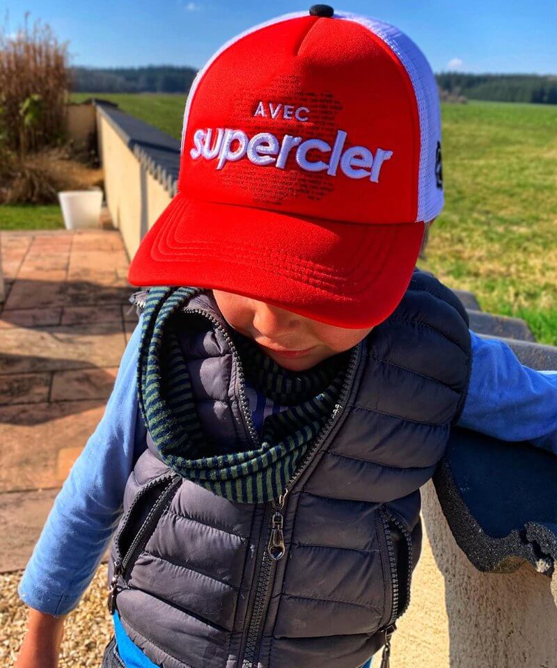 SUPERCLER MESH CAP RED WHITE KIDS